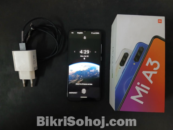 Xiaomi Mi A3 4/64 black color with box and charger